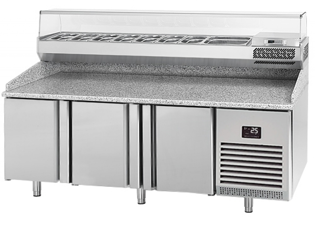 Pizzakülmlauad Premium PLUS 700 TIEF klaasist vitriiniga
