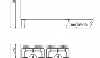 Плита газовая 21,5kW+ г.печь 4kW