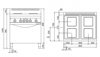 Electric stove 10,4kW + Electric stove static 7,5kW