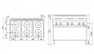 Electric cooker 15,6 kW