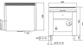 Frying pan gas 60L 14.5kW