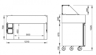 Contact grill + cold desk 2 drawers