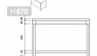 Stainless steel work table 1400mm