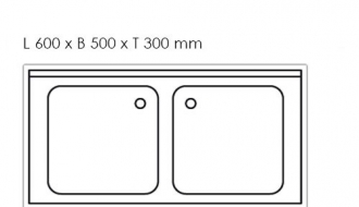 Sink double 1400mm