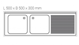 RST valamu, kahene vasakul 1800mm