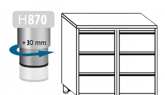 RST work surface with 6x shelves + 1000mm