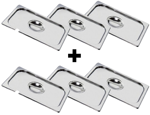 Edelstahl GN Deckel 1/3 - mit Löffelaussparung