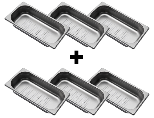 Edelstahl GN Behälter 1/3 - gelocht - Tiefe: 65 mm