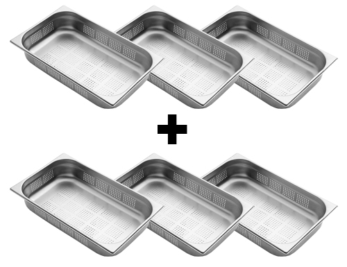 Edelstahl GN Behälter 1/1 - gelocht - Tiefe: 100 mm