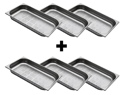 Edelstahl GN Behälter 1/1 - gelocht - Tiefe: 65 mm