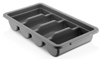 Cutlery tray with 4 compartments - grey