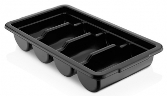 Cutlery tray with 4 compartments incl. lid – black