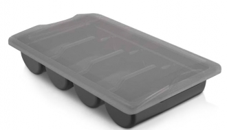 Cutlery tray with 4 compartments incl. lid – black