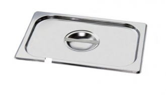 Edelstahl GN Deckel 1/3 - mit Löffelaussparung