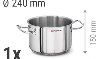 Pot set - 8 pcs. incl. lid | Cooking utensils | Pot | Cooking pot set | Pan | Pot lid | Frying pan | Stainless steel pot | Gastronomy