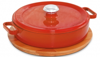 Flat stew pot - Ø 280 mm - red