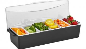 Garnish centre with 6 containers - incl. lid