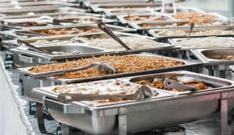 (2 Stück) Chafing Dish mit Klappdeckel & Edelstahl-Beinen