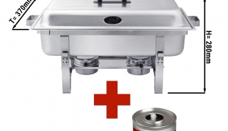 (2 Stück) Chafing Dish mit Klappdeckel & Edelstahl-Beinen