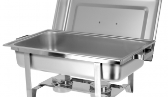 (2 Stück) Chafing Dish mit Deckel & Edelstahl-Beinen