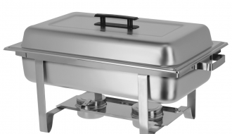 (2 Stück) Chafing Dish mit Deckel & Edelstahl-Beinen