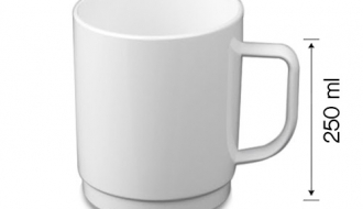 Polycarbonate tea / coffee cup, White - 250 ml - 50 picces
