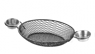 (6 Stück) Fingerfood Korb - oval mit Griffen