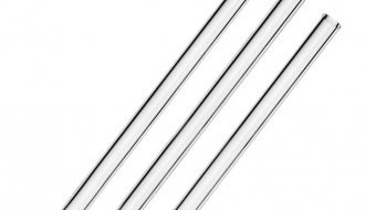 (6 Stück) Glastrinkhalme - 20 cm - gerade - inkl. Nylon Reinigungsbürste