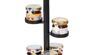 (4 Stück) Marmeladen Etagere / Buffetständer - mit 5 Ablagen