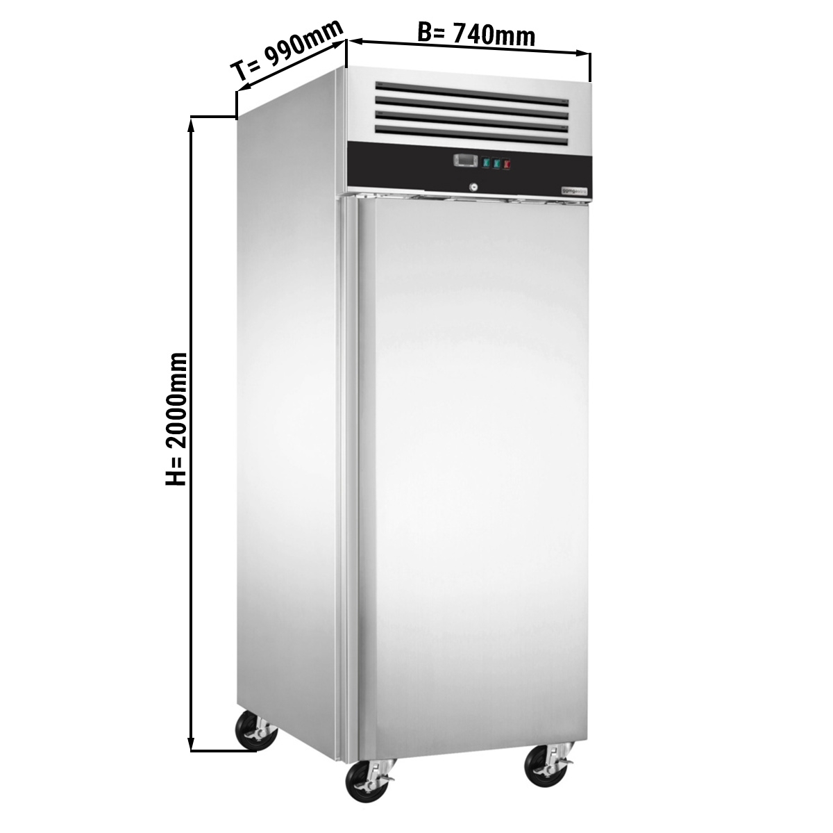 Bäckereitiefkühlschrank PREMIUM - 0,74 x 0,99 m - mit 1 Tür & Schienen