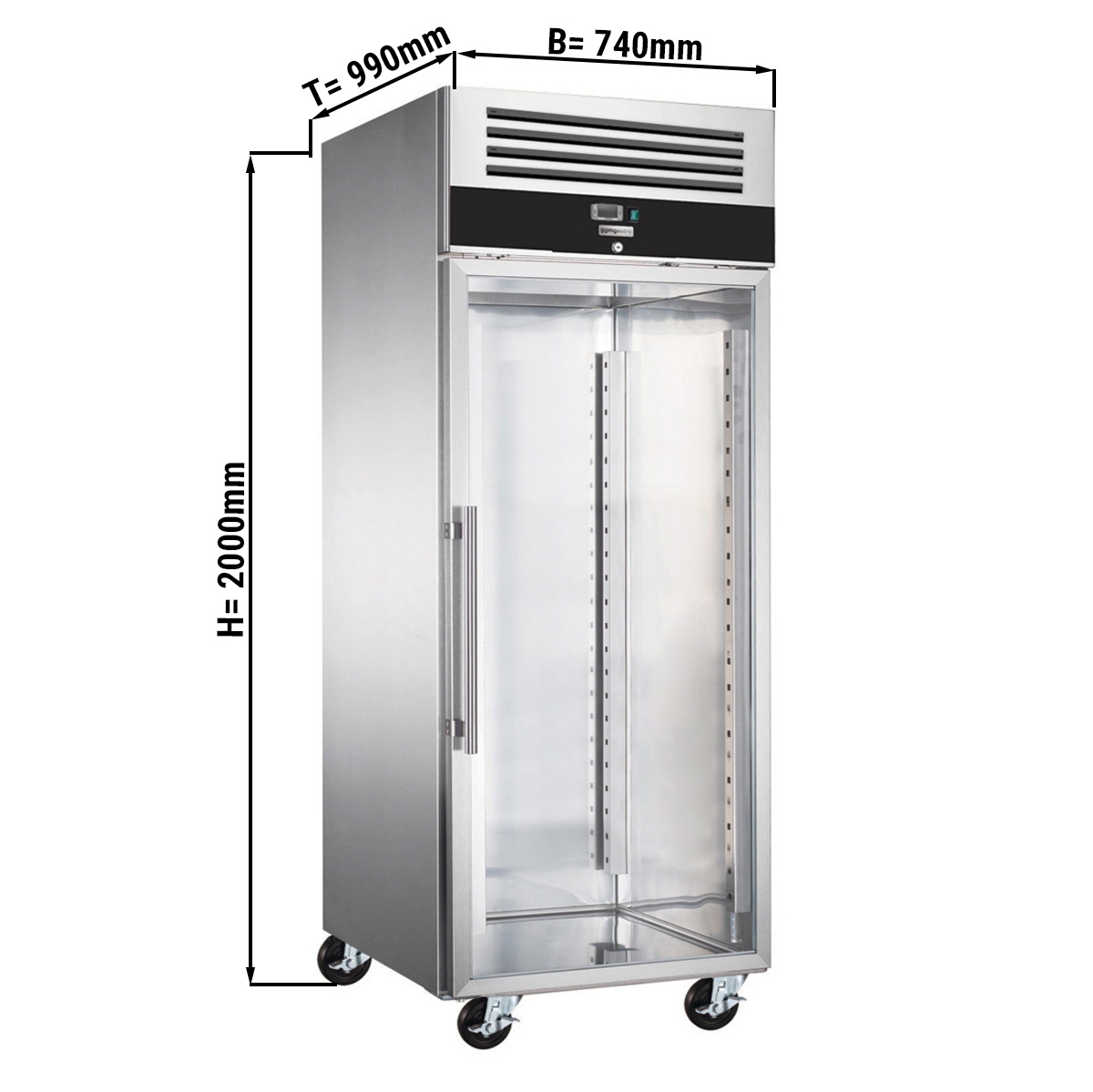 Bäckereitiefkühlschrank PREMIUM - 0,74 x 0,97 m - mit 1 Glastür
