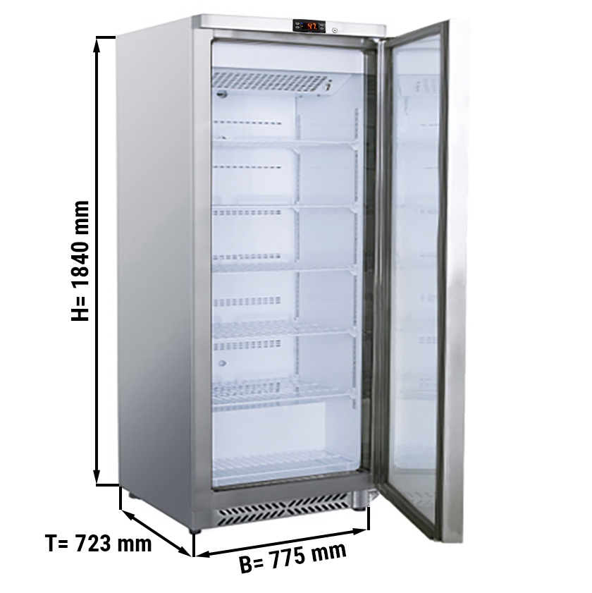 Refrigerator made of stainless steel - 590 liters - with 1 door