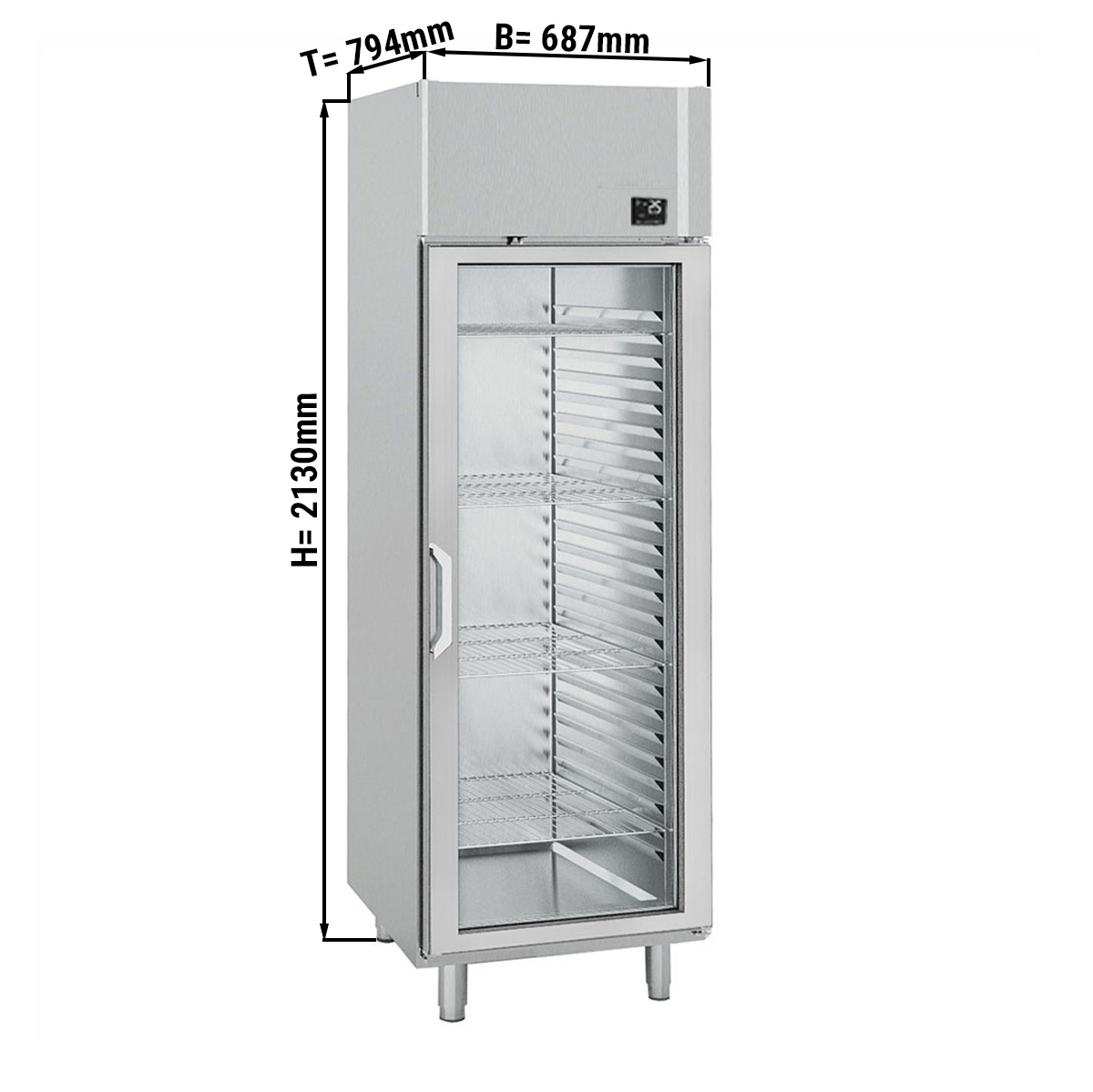 Refrigerator (GN 2/1) - with 1 glass doors