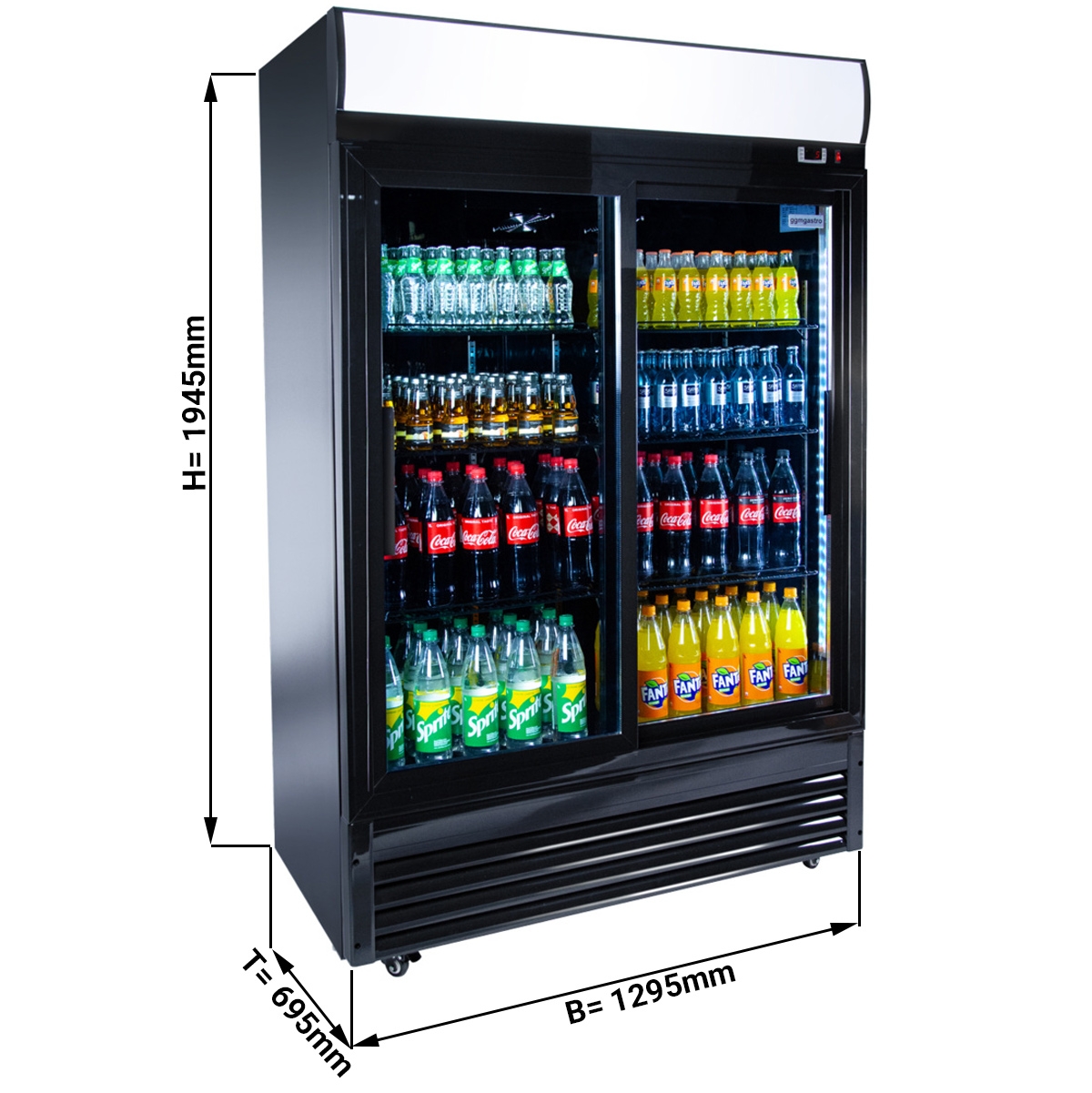 Beverage refrigerators- 880 Liter- 2 doors- Black
