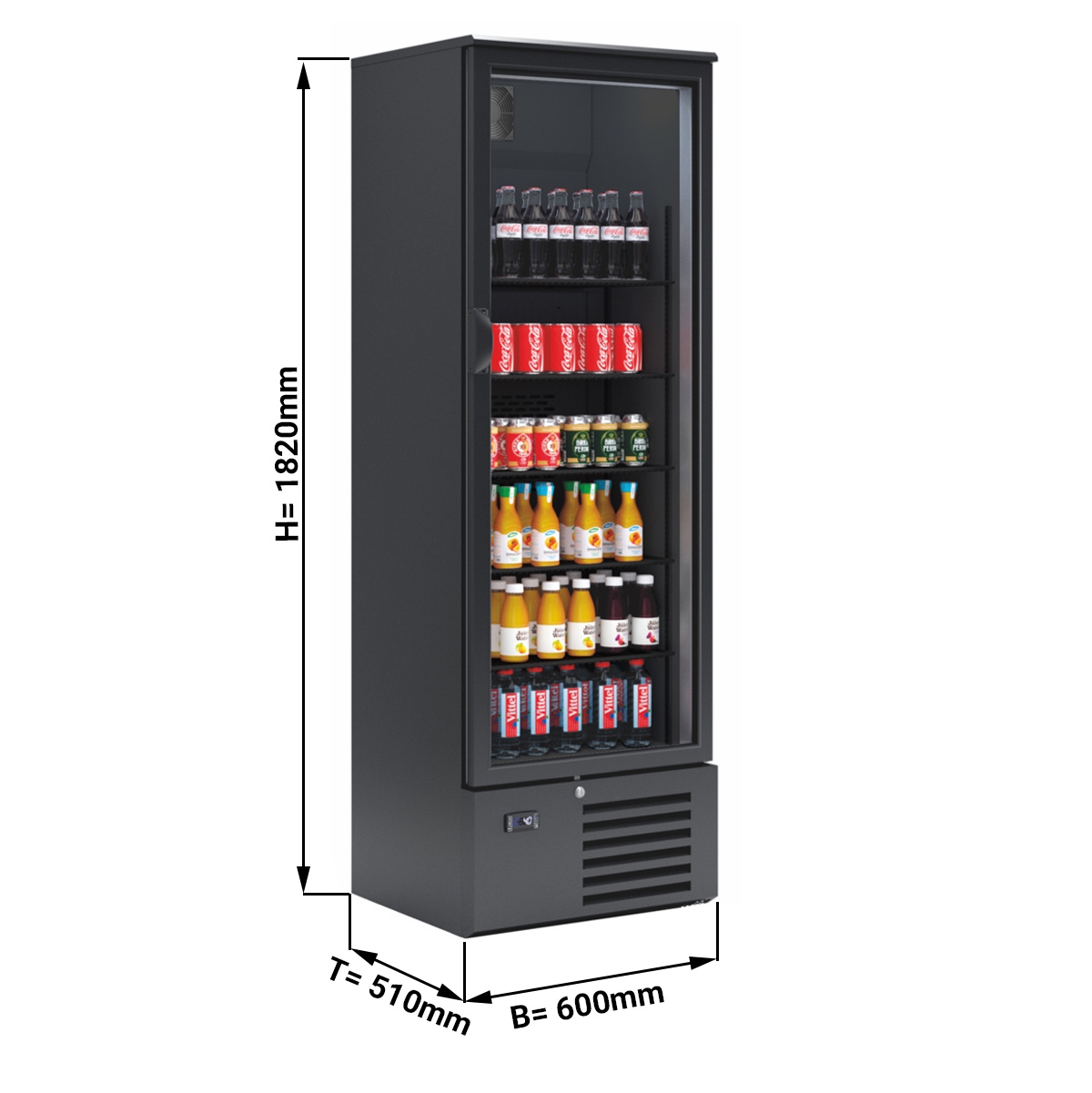 Bar drinks refrigerator 280 litres - with 1 door