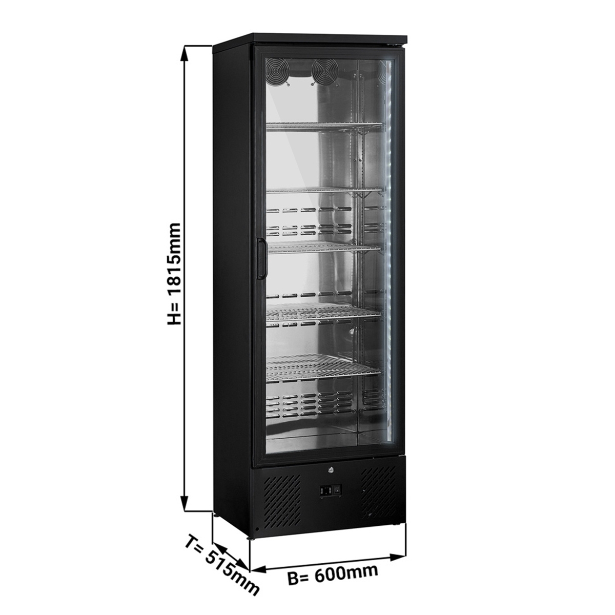 Bottle Refrigerator - 292 liters - 1 glass door
