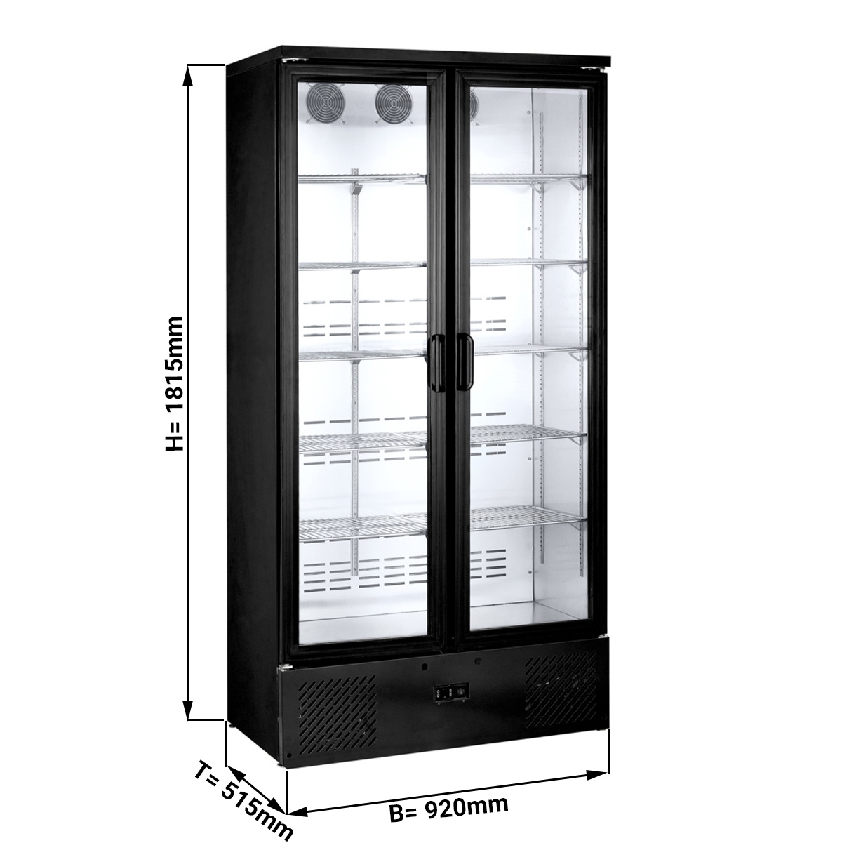 Bottle Refrigerator - 466 liters - 2 glass doors