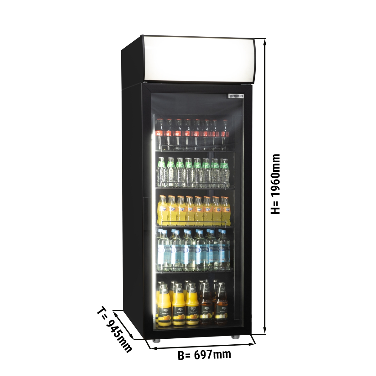 Getränkekühlschrank - 700 Liter - mit 1 Glastür