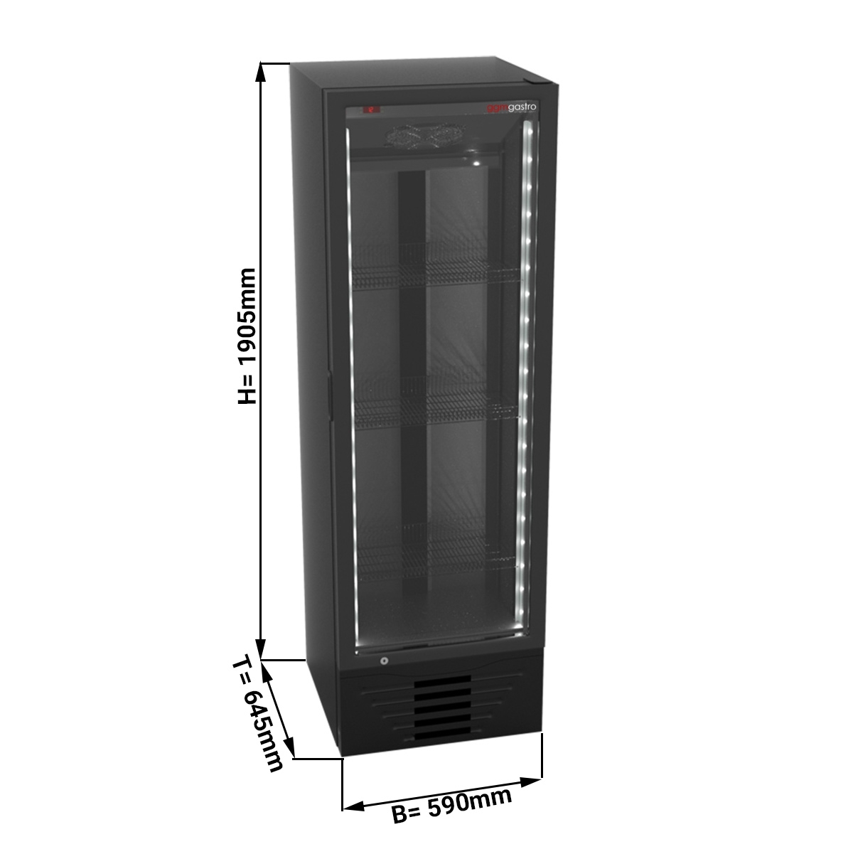 Beverage refrigerators/ cooler 0,59 x 0,63 m - with 1 glass door