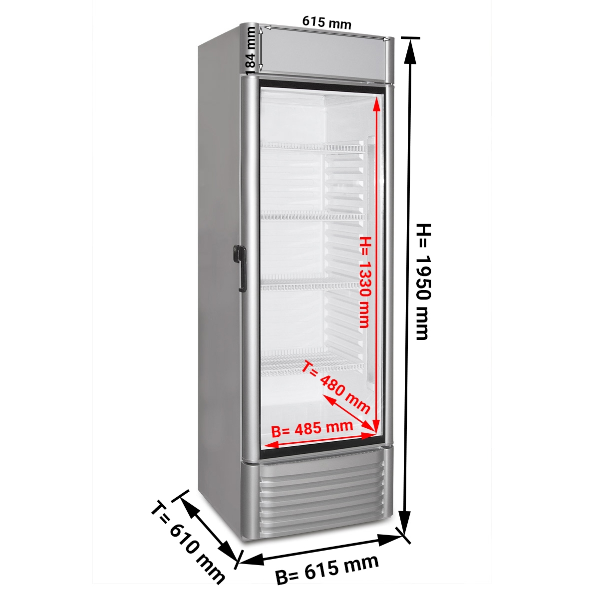 Beverage refrigerator 0,61 x 0,61 m ECO - 1 with glass doors