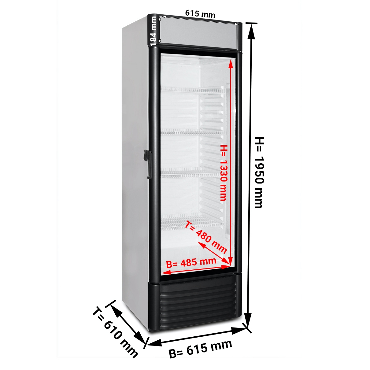 Beverage refrigerator 0,61 x 0,61 m ECO - 1 with glass doors
