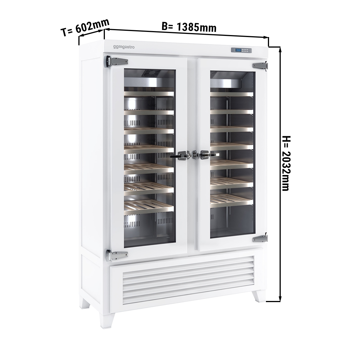 Wine Fridge 640 liters - white - with 2 glass doors