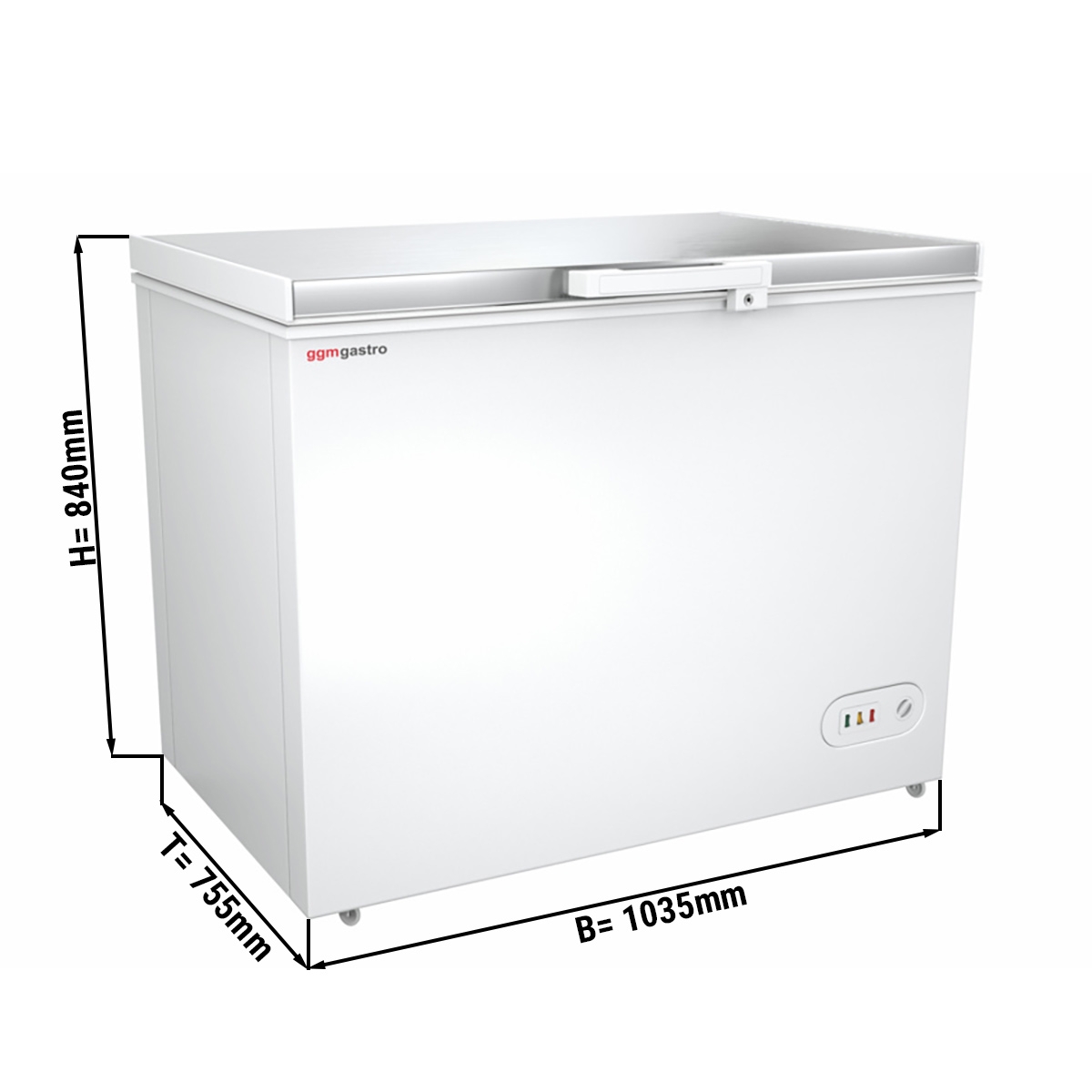 Freezer stainless steel lid / 272 litres / energy class A+