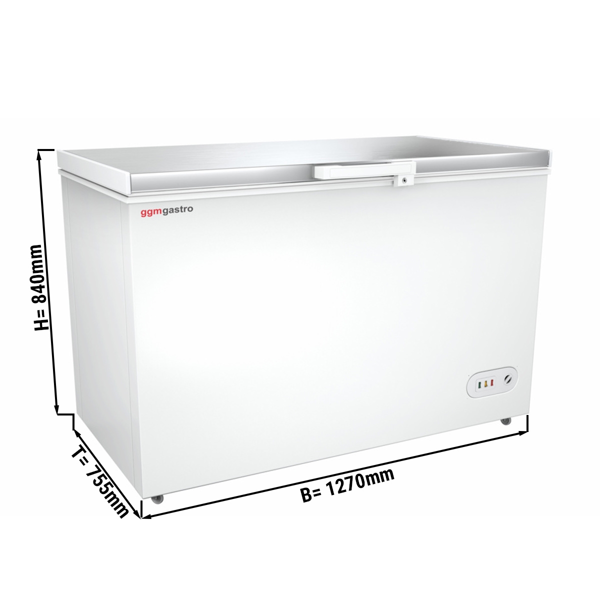 Freezer stainless steel lid / 358 litres / energy class A+