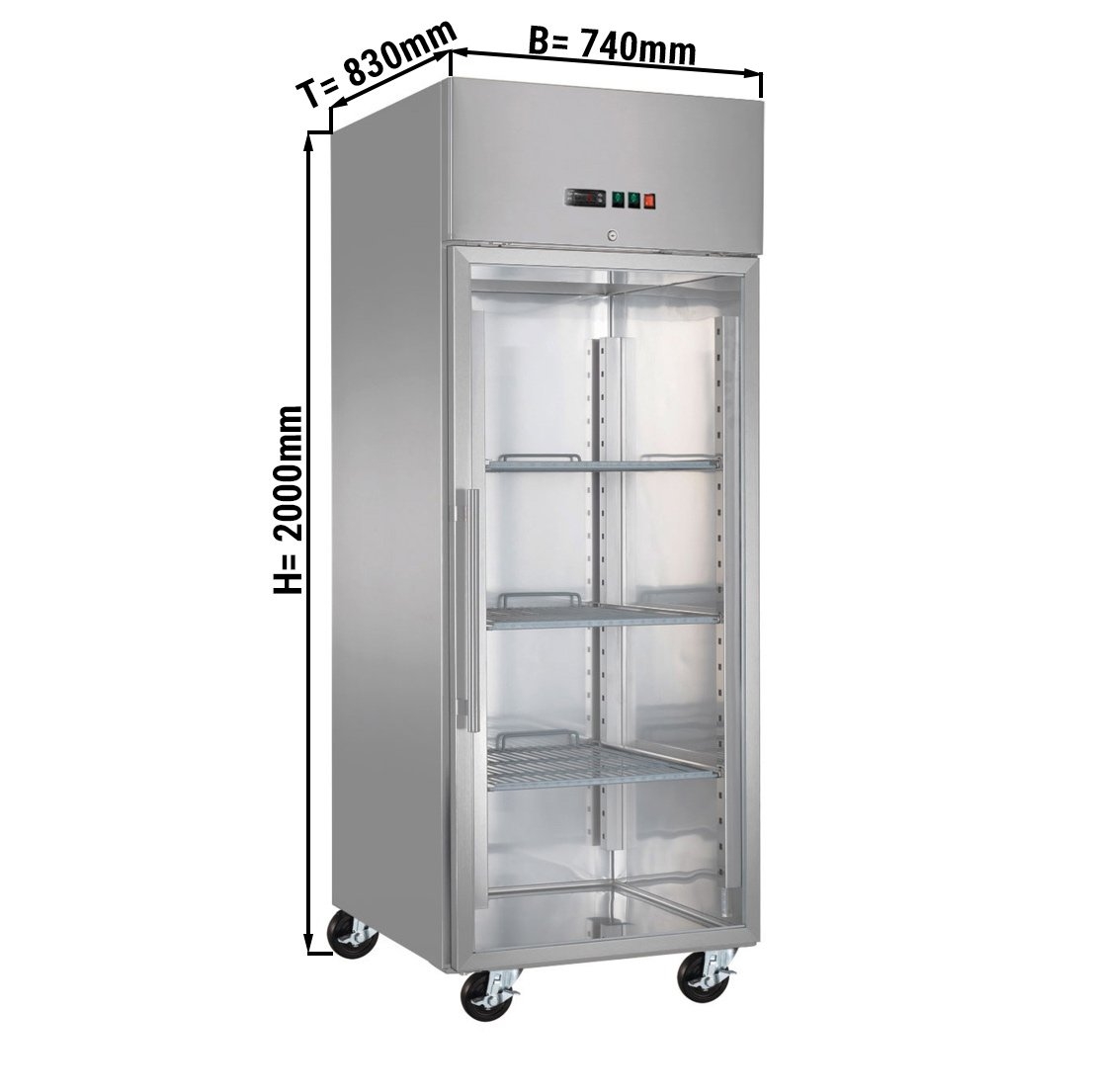 Tiefkühlschrank ECO - 0,74 x 0,83 m - mit 1 Glastür