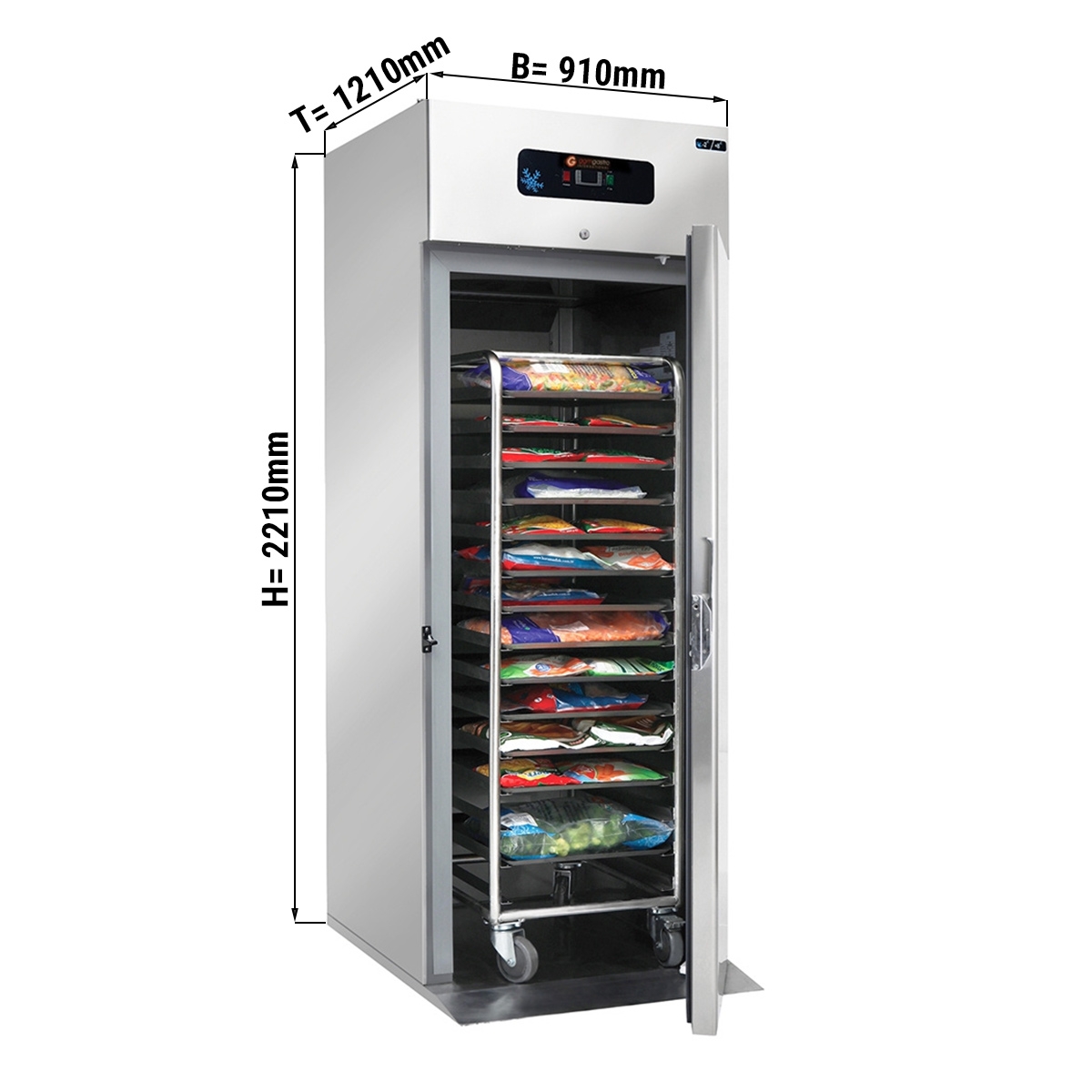 Roll-in refrigerator (GN 2/1 + EN 600x400) - 700 litres - with 1 door