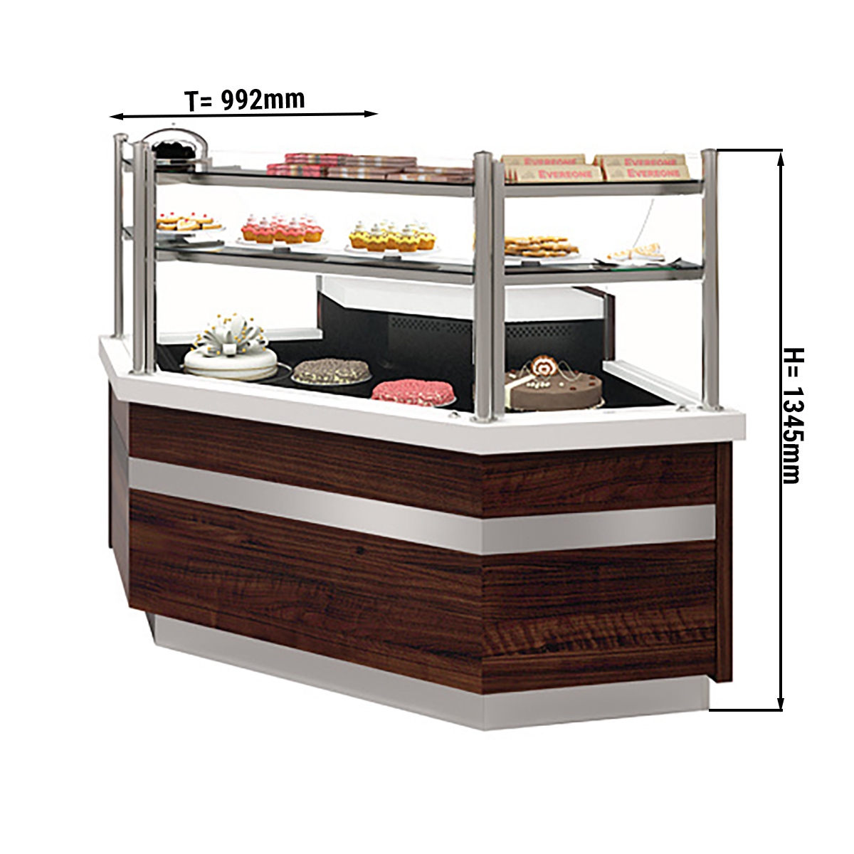 Refrigerated Cake display, corner 1.05 m / 0.99 m (external)