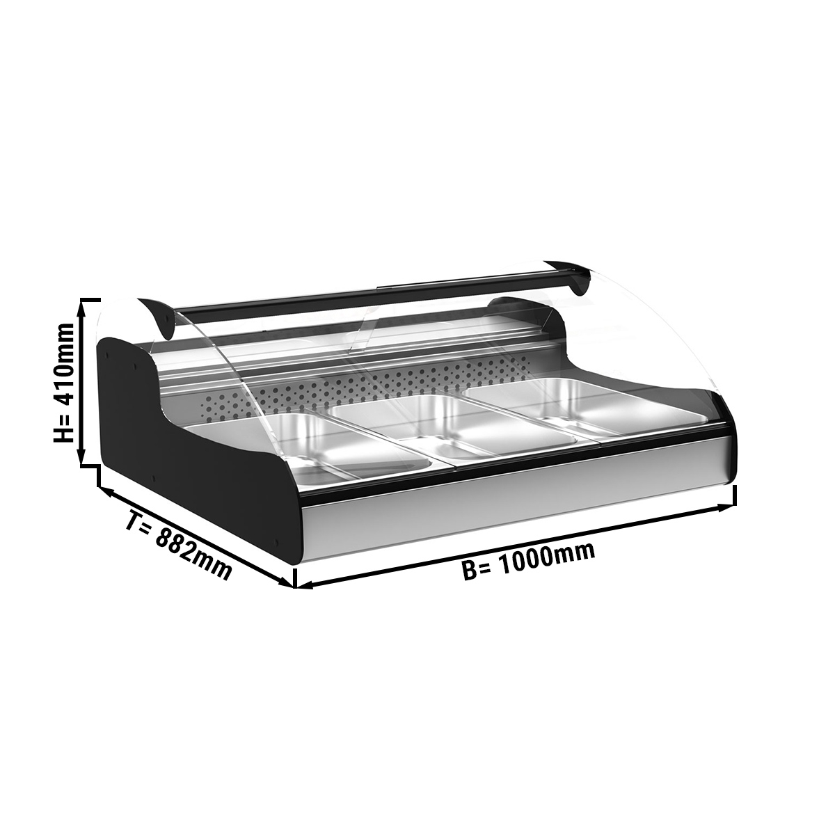 Warmhaltevitrine - 1,0 x 0,88 m