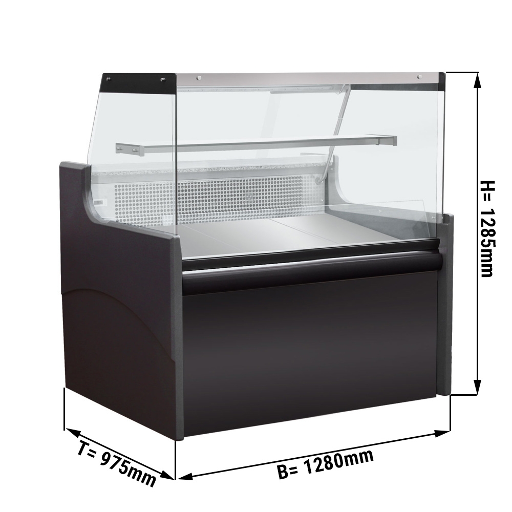 Refrigerated display cabinets for meat - 1,28 m - 387 litres - black
