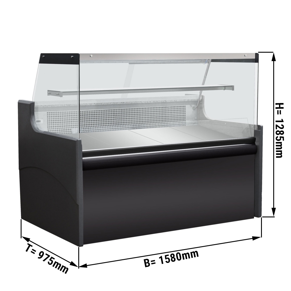 Refrigerated display cabinets for meat - 1,58 m - 484 litres - black